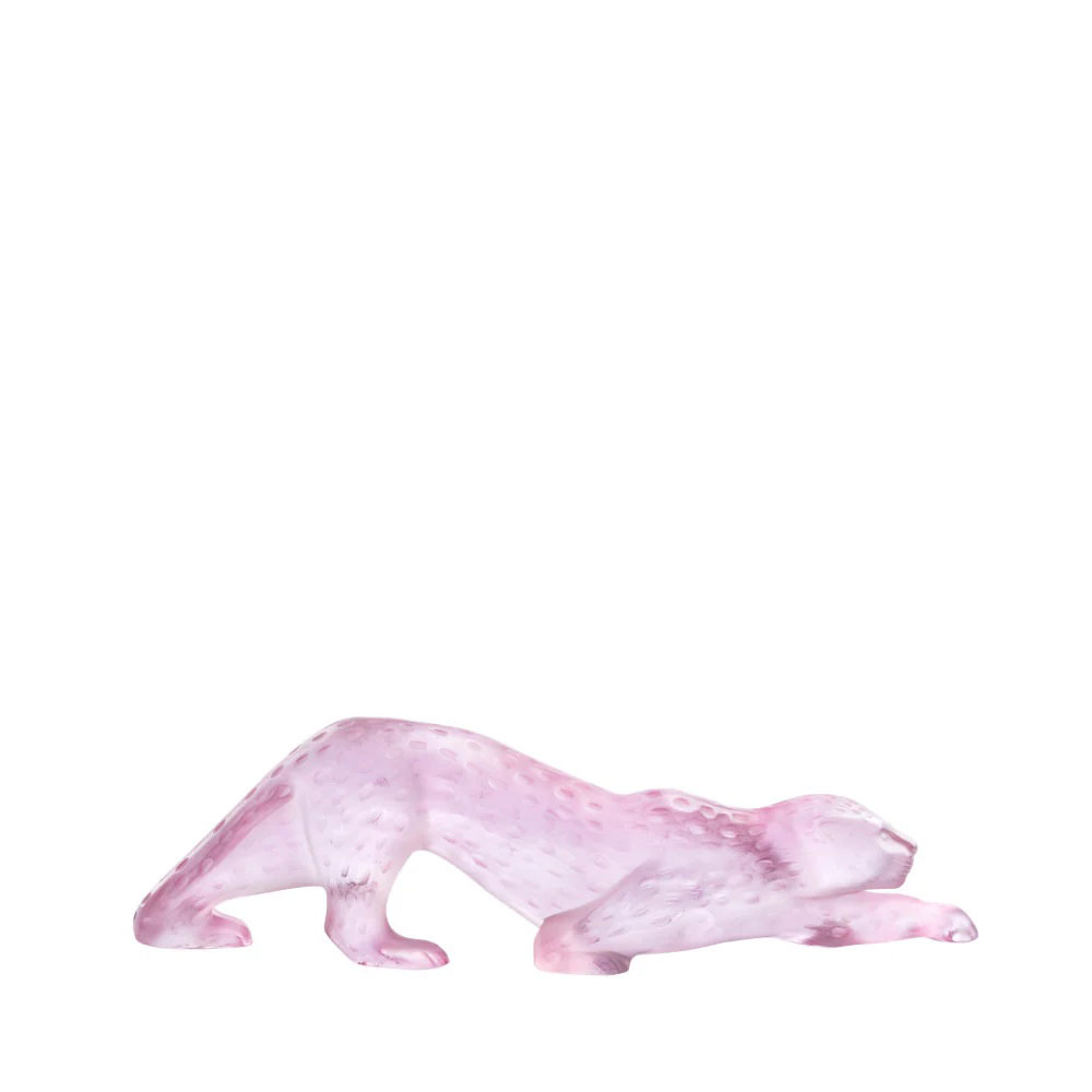 Lalique Pink Zeila Panther Sculpture